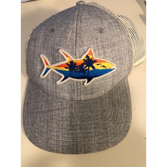 Outdoor Cap Trucker Hat with Sunset Fish Snap Back Adjustable - Picture 1 of 3